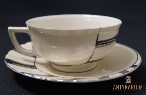 Filiżanka porcelana bogato zdobiona lata 1930 Art Deco