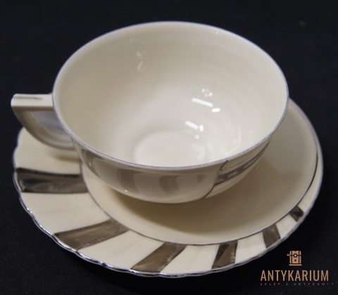 Filiżanka porcelana bogato zdobiona lata 1930 Art Deco