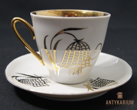 Filiżanka porcelana bogato zdobiona