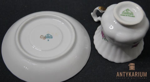 Porcelana filiżanka Chodzież róża
