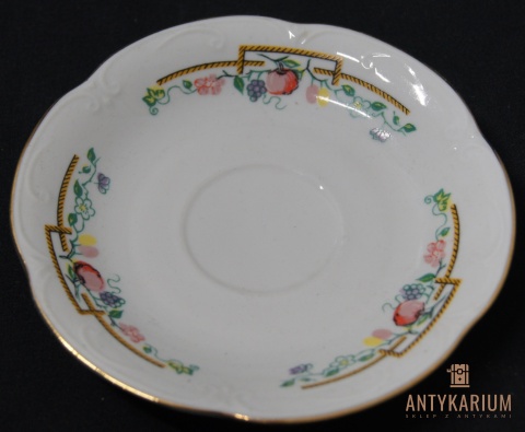 Porcelana filiżanka Chodzież złocona owoce