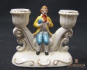 Porcelanowy świecznik z figurką z porcelany