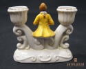 Porcelanowy świecznik z figurką z porcelany
