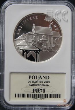 Toruń 20 zł mennicza PR 70
