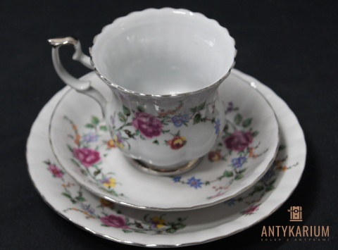 Trio Porcelana filiżanka Chodzież Iwona róża