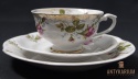 Trio Stara Porcelana filiżanka Chodzież złocona róża