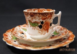 Trio Stara Porcelana filiżanka Wellington kwiaty