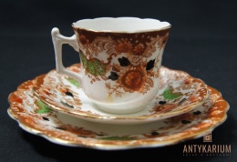 Trio Stara Porcelana filiżanka Wellington kwiaty