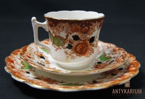 Trio Stara Porcelana filiżanka Wellington kwiaty