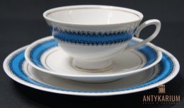 Trio Stara Porcelana filiżanka niebiesko czarna