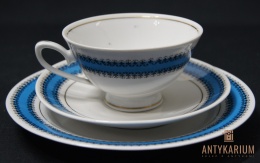 Trio Stara Porcelana filiżanka niebiesko czarna