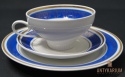 Trio Stara Porcelana filiżanka niebiesko złota