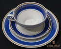 Trio Stara Porcelana filiżanka niebiesko złota