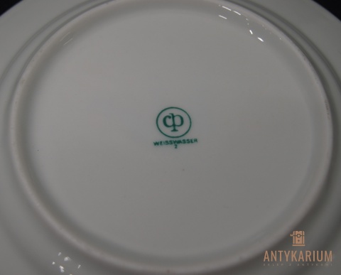 Trio Stara Porcelana filiżanka niebiesko złota