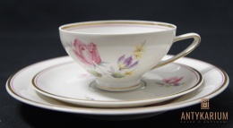 Trio Stara Porcelana filiżanka róża