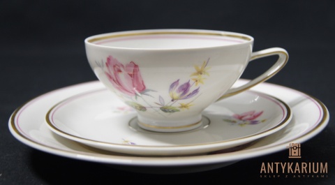 Trio Stara Porcelana filiżanka róża