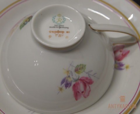 Trio Stara Porcelana filiżanka róża
