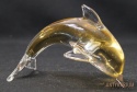 Delfin bursztynowy szklany ręcznie wykonany 13cm