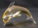 Delfin bursztynowy szklany ręcznie wykonany 13cm