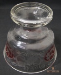 Egermann Ruby Glass Table Centerpiece Ręcznie grawerowany 1970
