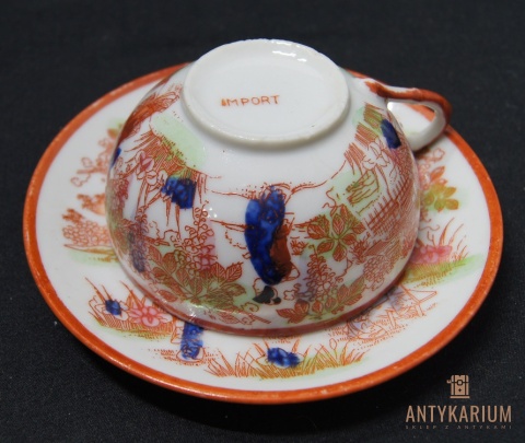 Porcelana filiżanka sceny rodzajowe Japonia 1920r.