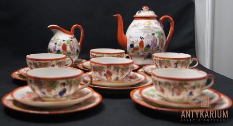 Porcelanowy serwis do herbaty JAPONIA KANJI 1920r.