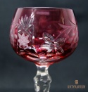 Remer stary malinowy kryształowy kielich do wina 19,5cm
