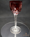 Remer stary rubinowy kryształowy kielich do wina 20cm