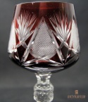 Remer stary rubinowy kryształowy kielich do wina 21cm