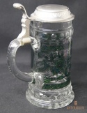 Stary szklany kufel sygnowany 19cm