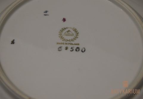 Stary talerz deserowy Chodzież porcelana 1960r