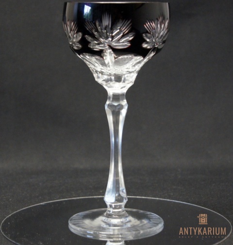 Kieliszek kryształowy Remer – Huta Józefina, Śpiewający Rubin (19 cm) – Unikat / Vintage