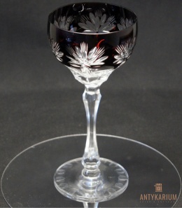 Kieliszek kryształowy Remer – Huta Józefina, Śpiewający Rubin (19 cm) – Unikat / Vintage