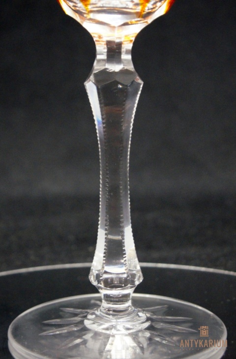 Remer stary bursztynowy kryształowy kielich do wina 19cm