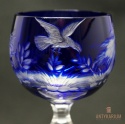 Remer stary kobaltowy kryształowy kielich do wina 19,5cm