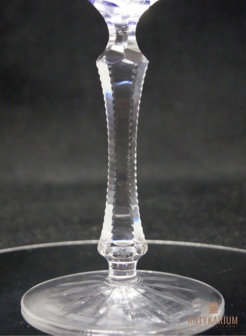 Remer stary kobaltowy kryształowy kielich do wina 19cm