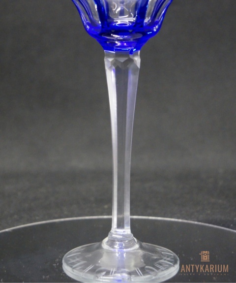 Remer stary kobaltowy kryształowy kielich do wina 20cm