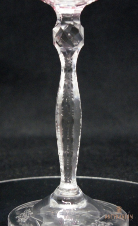 Remer stary malinowy kryształowy kielich do wina 21,5cm