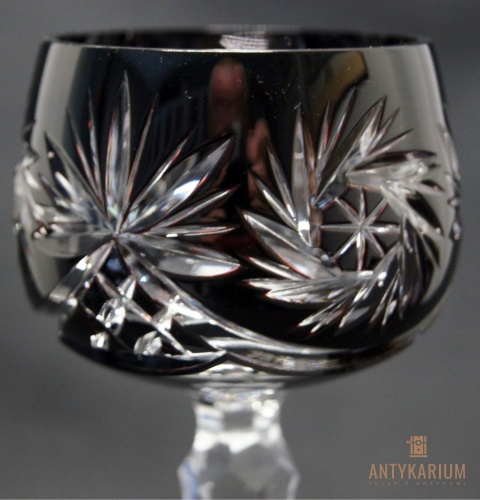 Remer stary rubinowy kryształowy kielich do wina 19,5cm