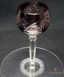 Remer stary rubinowy kryształowy kielich do wina 21cm