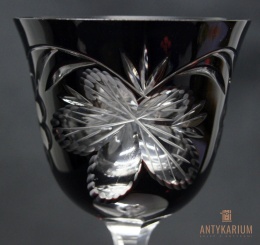 Remer stary rubinowy kryształowy kielich do wina 22cm