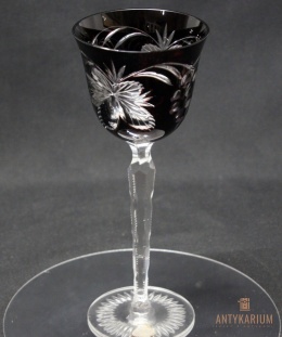 Remer stary rubinowy kryształowy kielich do wina 22cm