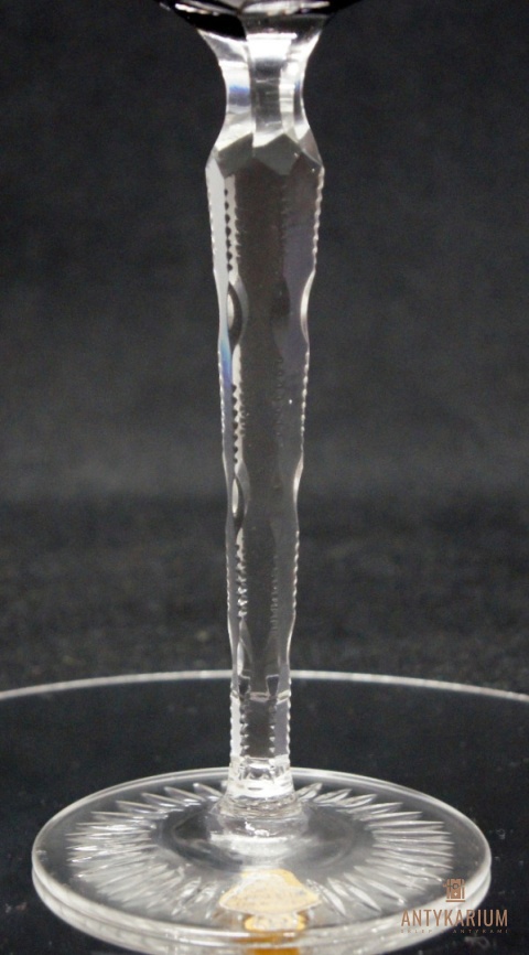 Remer stary rubinowy kryształowy kielich do wina 22cm