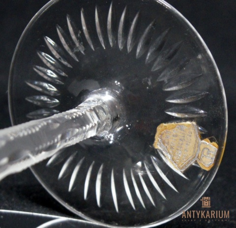 Remer stary rubinowy kryształowy kielich do wina 22cm