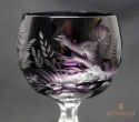 Remer stary śliwkowy kryształowy kielich do wina 19,5cm
