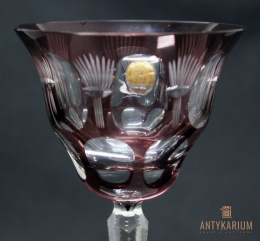 Remer stary śliwkowy kryształowy kielich do wina 19,5cm