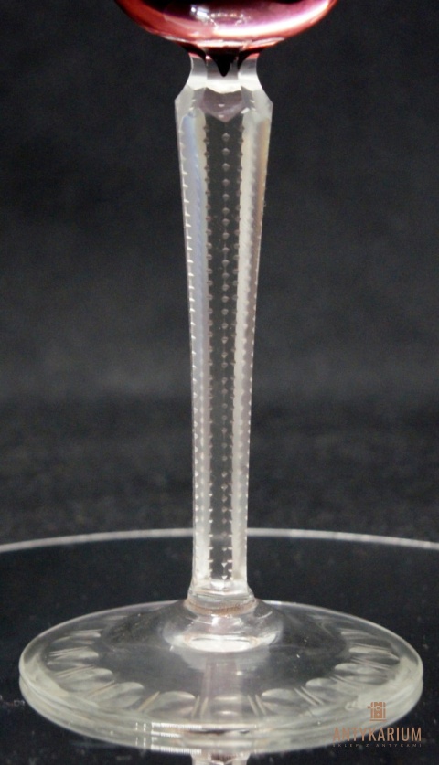 Remer stary śliwkowy kryształowy kielich do wina 19,5cm
