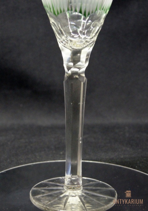Remer stary zielony kryształowy kielich do wina 24,2cm