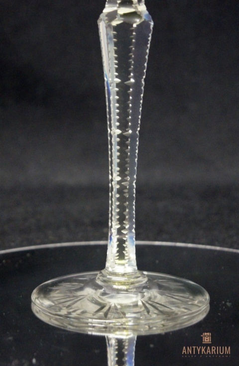 Stary Kieliszek do Wina Kryształ Dwuwarstwowy limonkowy 19,5cm